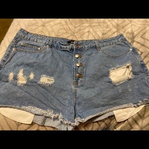 Plus size denim shorts